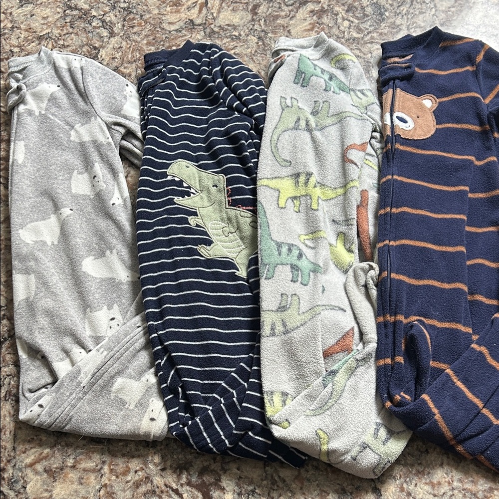 Set of Four Baby Onesies with Animal Prints